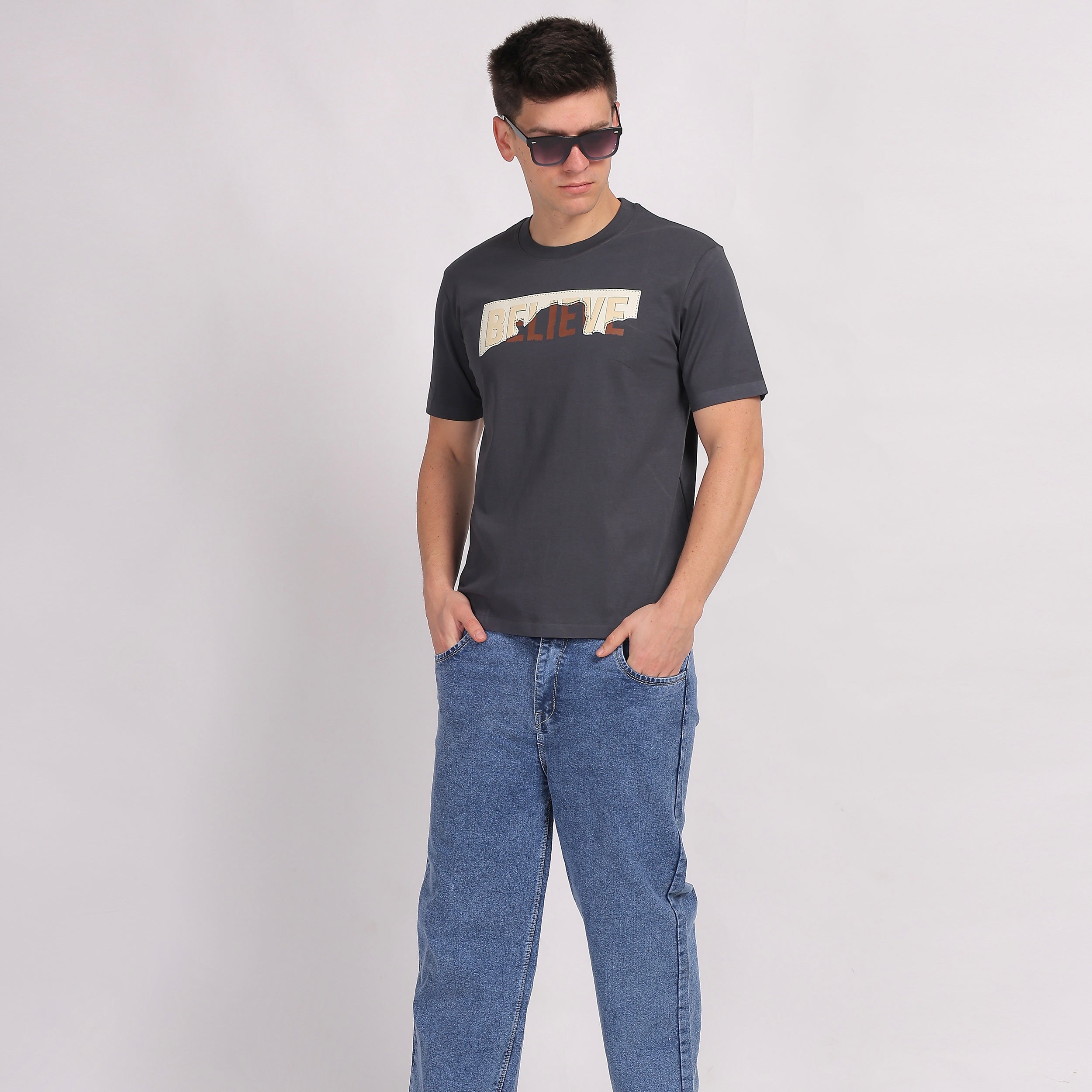 BELIEVE Layered Statement T-Shirt