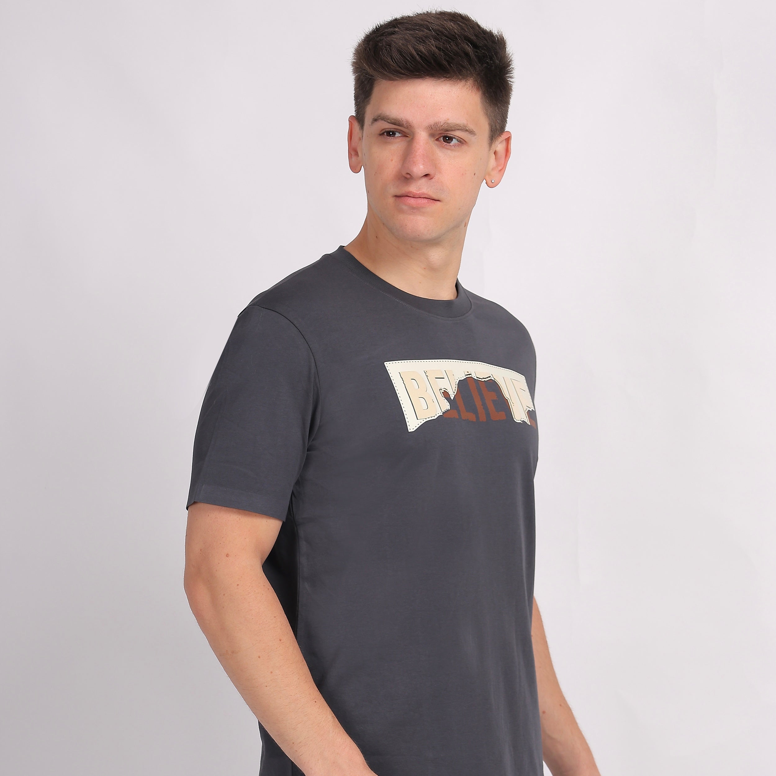 BELIEVE Layered Statement T-Shirt