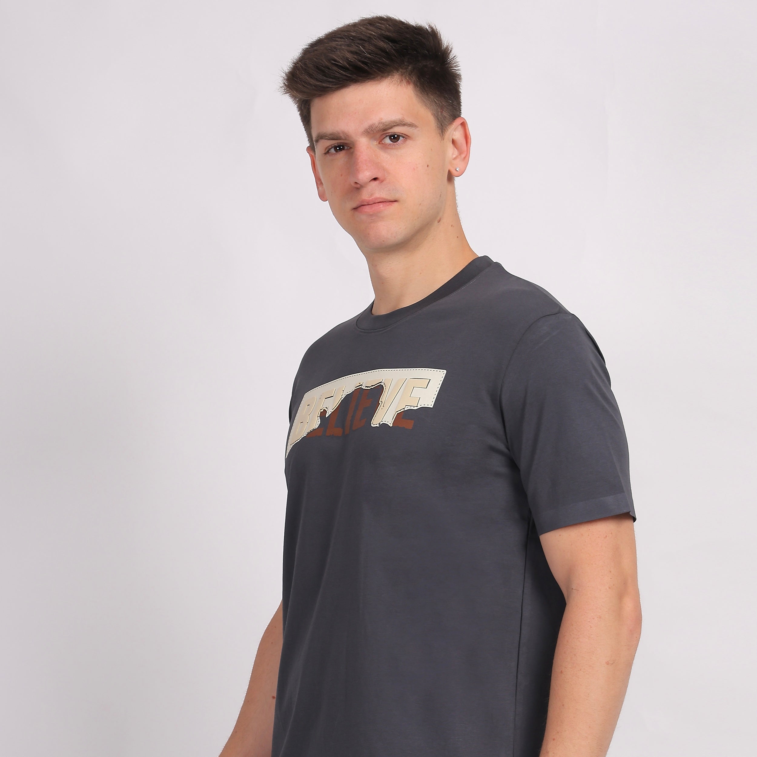BELIEVE Layered Statement T-Shirt